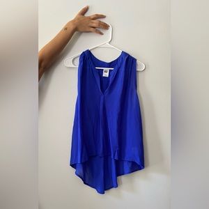 NSF Royal Blue Silk Cut Off Sleeve Tank Top (S)